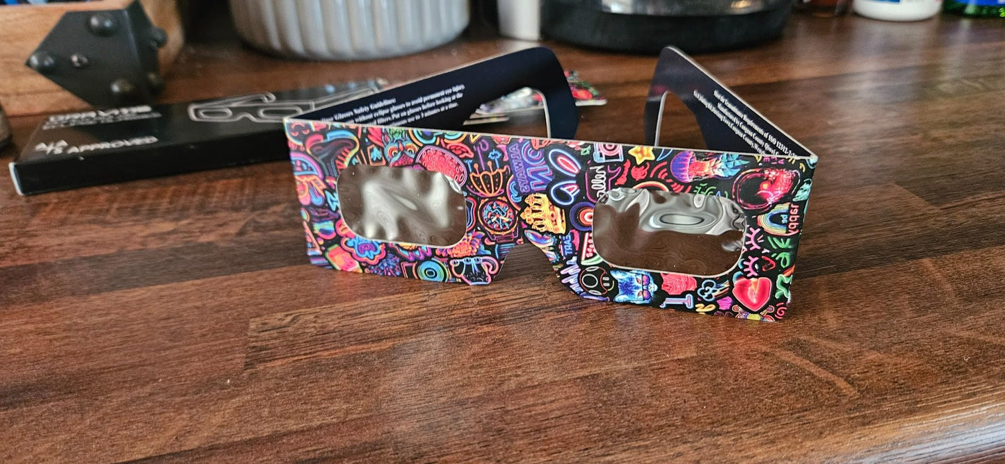 Solar Eclipse Glasses - Neon Stickers