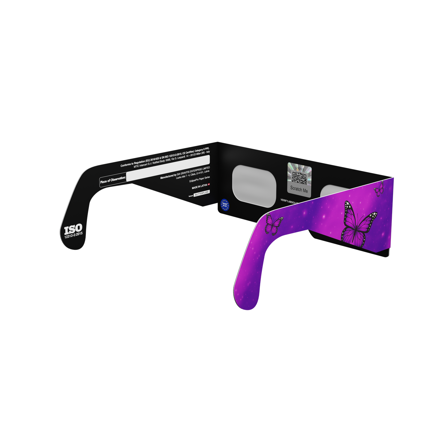 Butterflies Solar Eclipse Paper Glasses