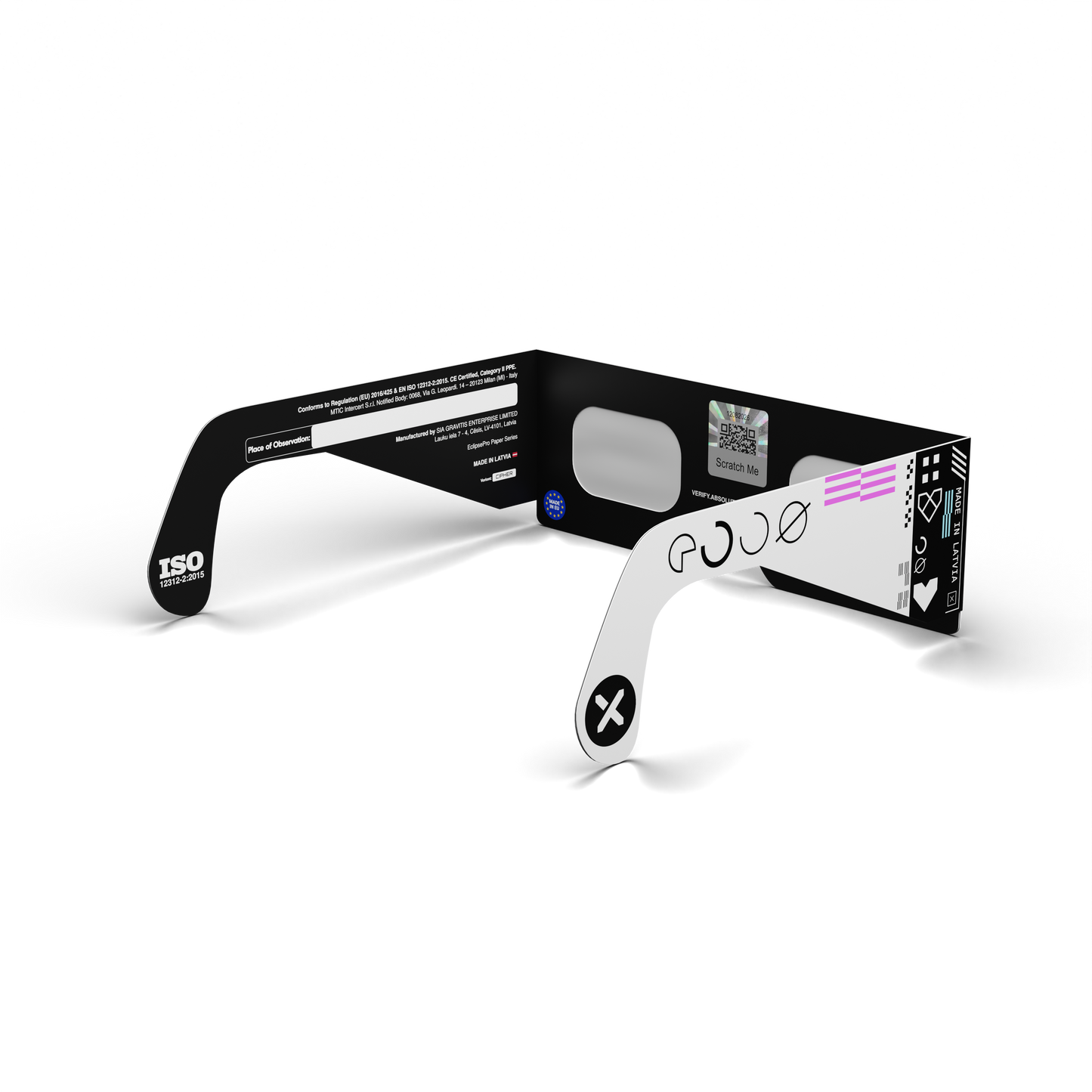 Cipher Solar Eclipse Paper Glasses