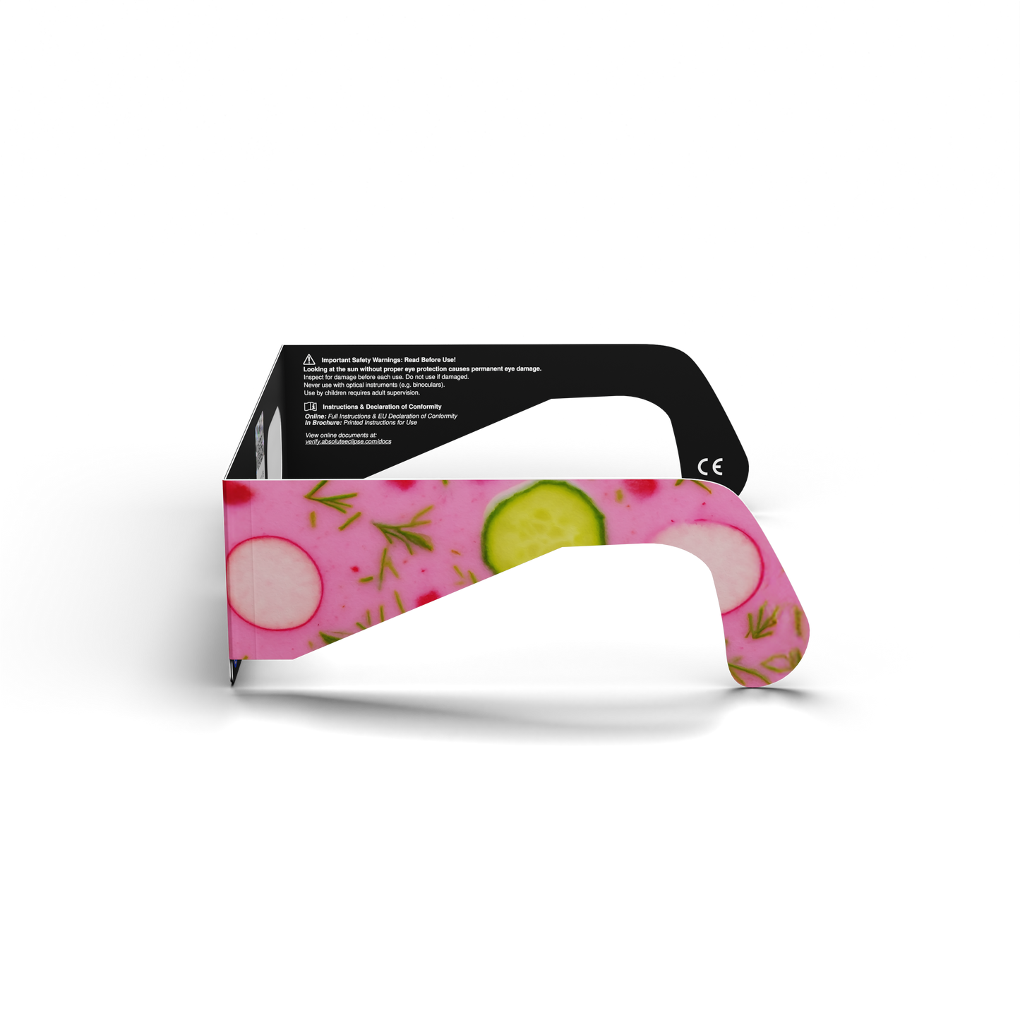 Coldsoup solar eclipse glasses - 270° angle (transparent background)
