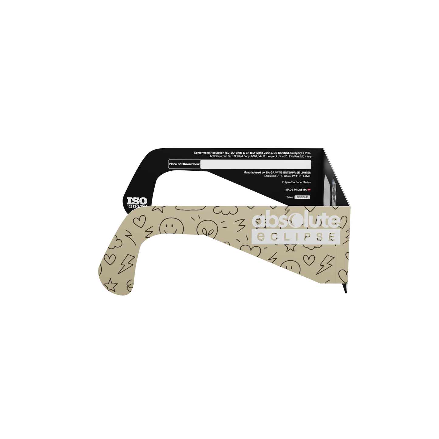 Doodle Solar Eclipse Paper Glasses