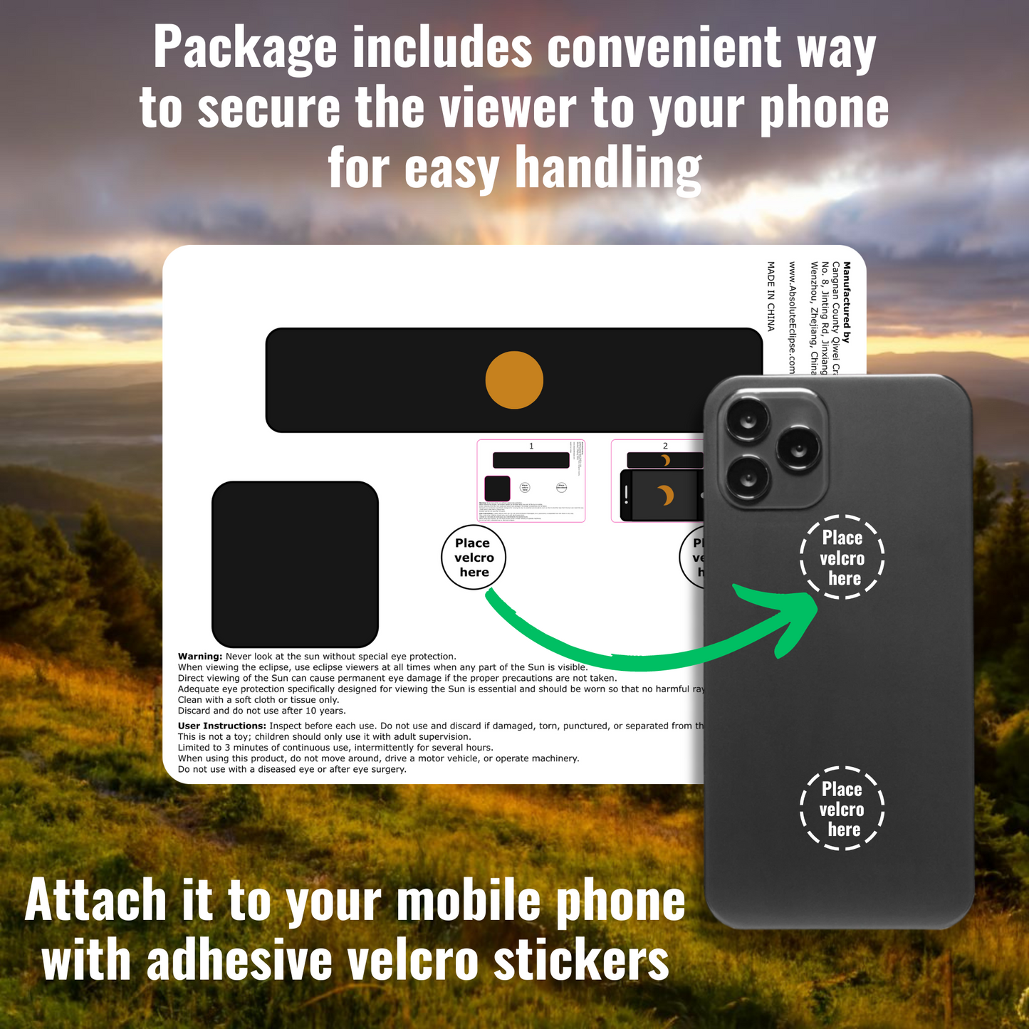 Solar Eclipse Filters for Phones, Photography 2in1 Filter and Viewer for Smartphones - Astronout