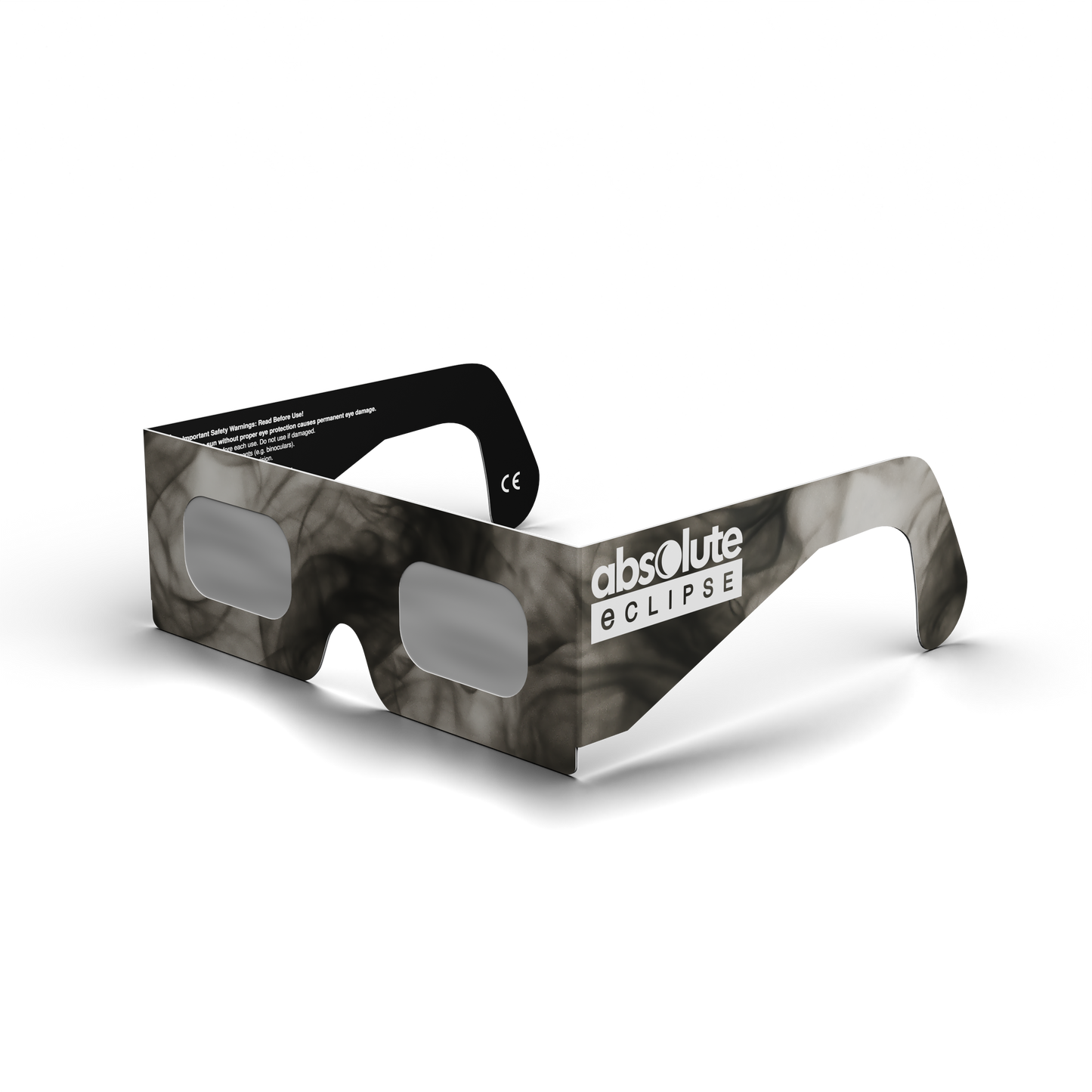 Soot solar eclipse glasses - 315° angle (transparent background)