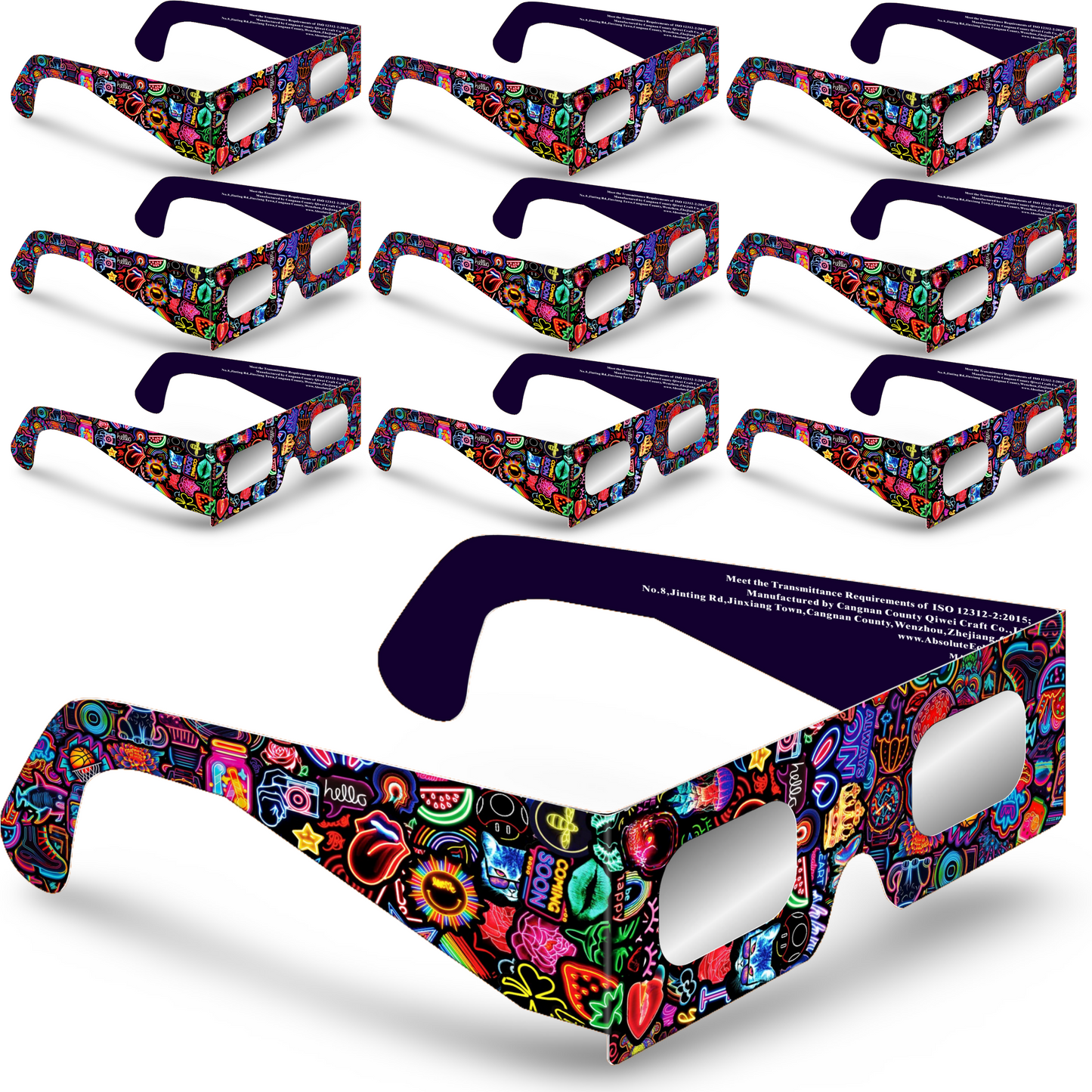 Solar Eclipse Glasses - Neon Stickers - Absolute Eclipse