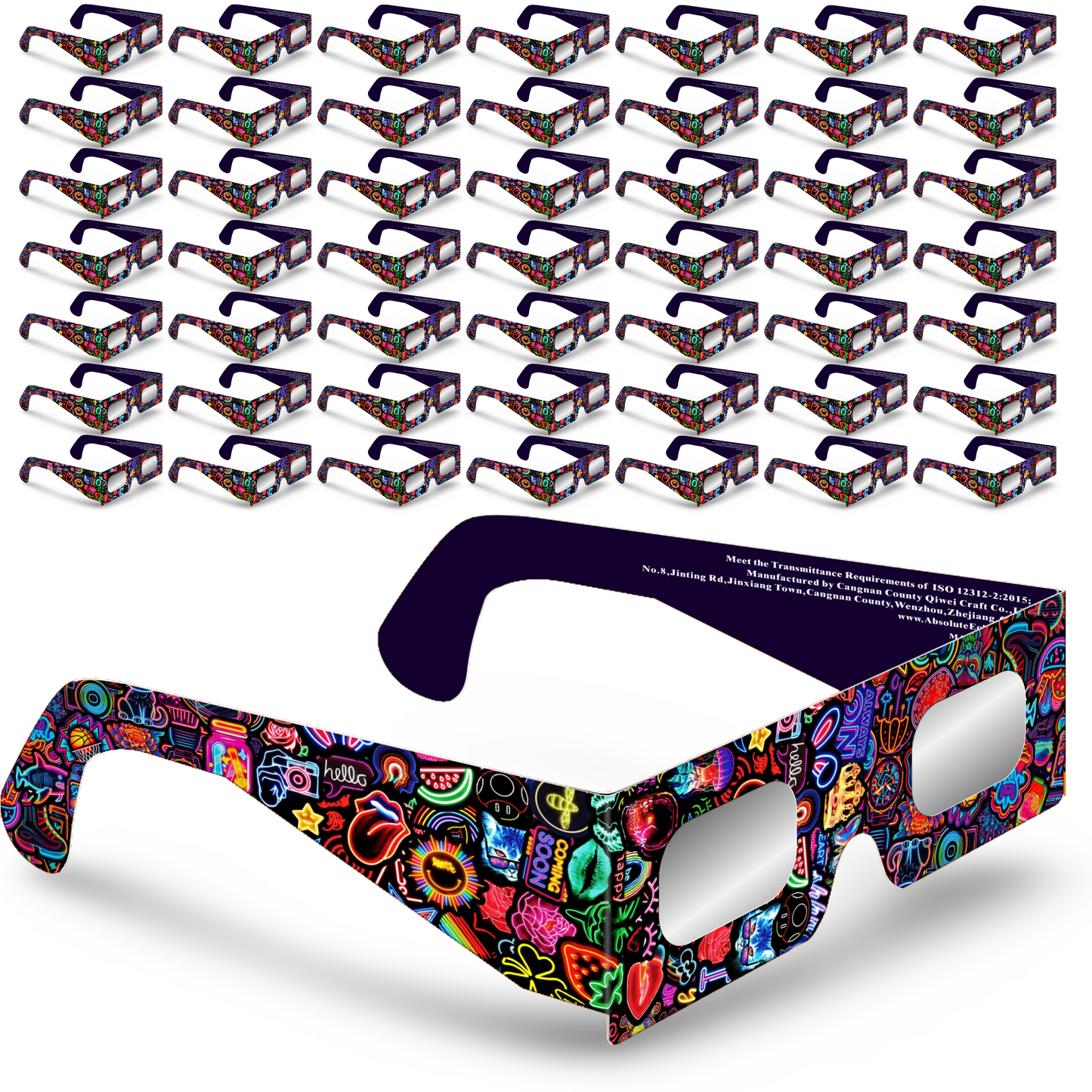 Solar Eclipse Glasses - Neon Stickers - Absolute Eclipse