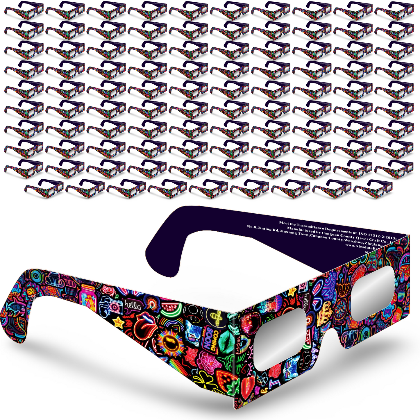 Solar Eclipse Glasses - Neon Stickers - Absolute Eclipse