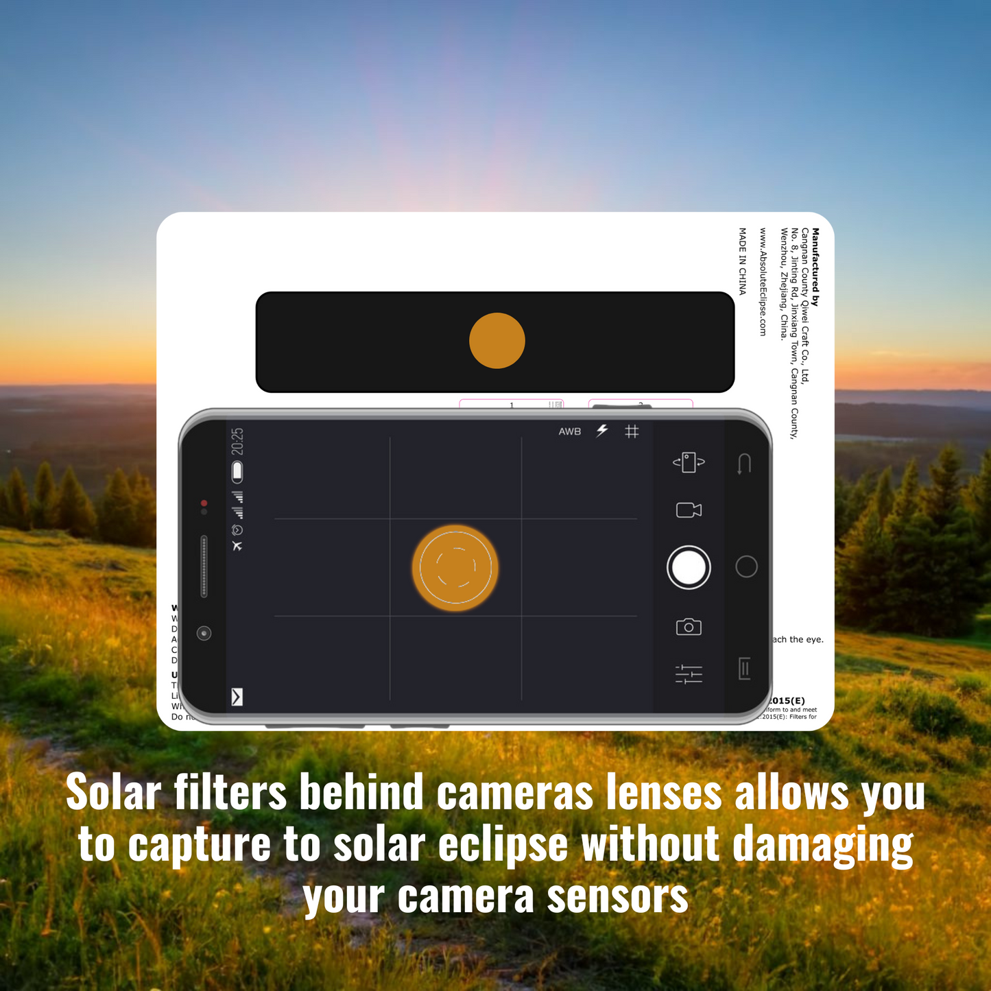 Solar Eclipse Filters for Phones, Photography 2in1 Filter and Viewer for Smartphones - Astronout