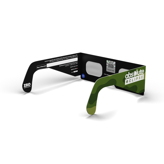 Army solar eclipse glasses - 135° angle (transparent background)