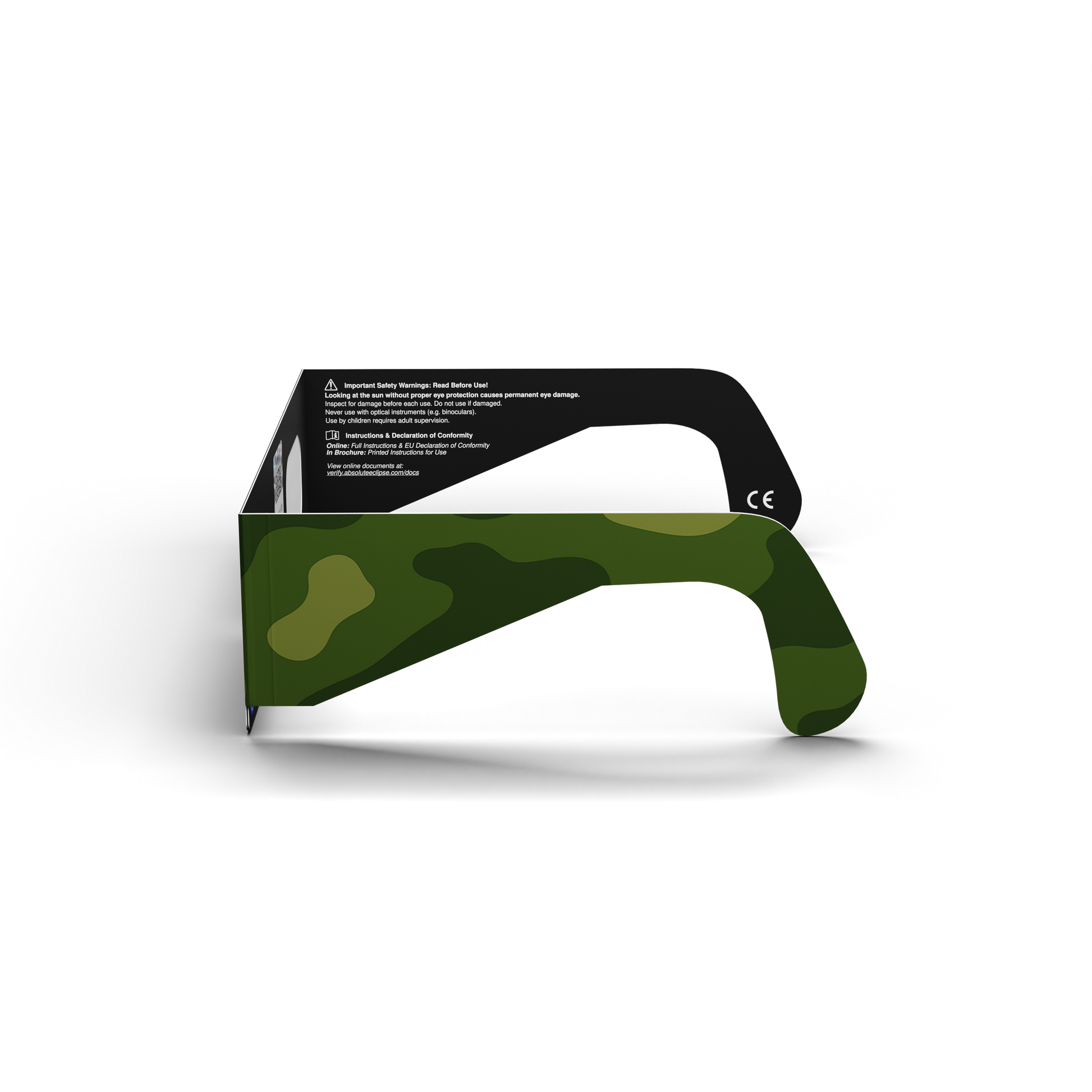 Army solar eclipse glasses - 270° angle (transparent background)