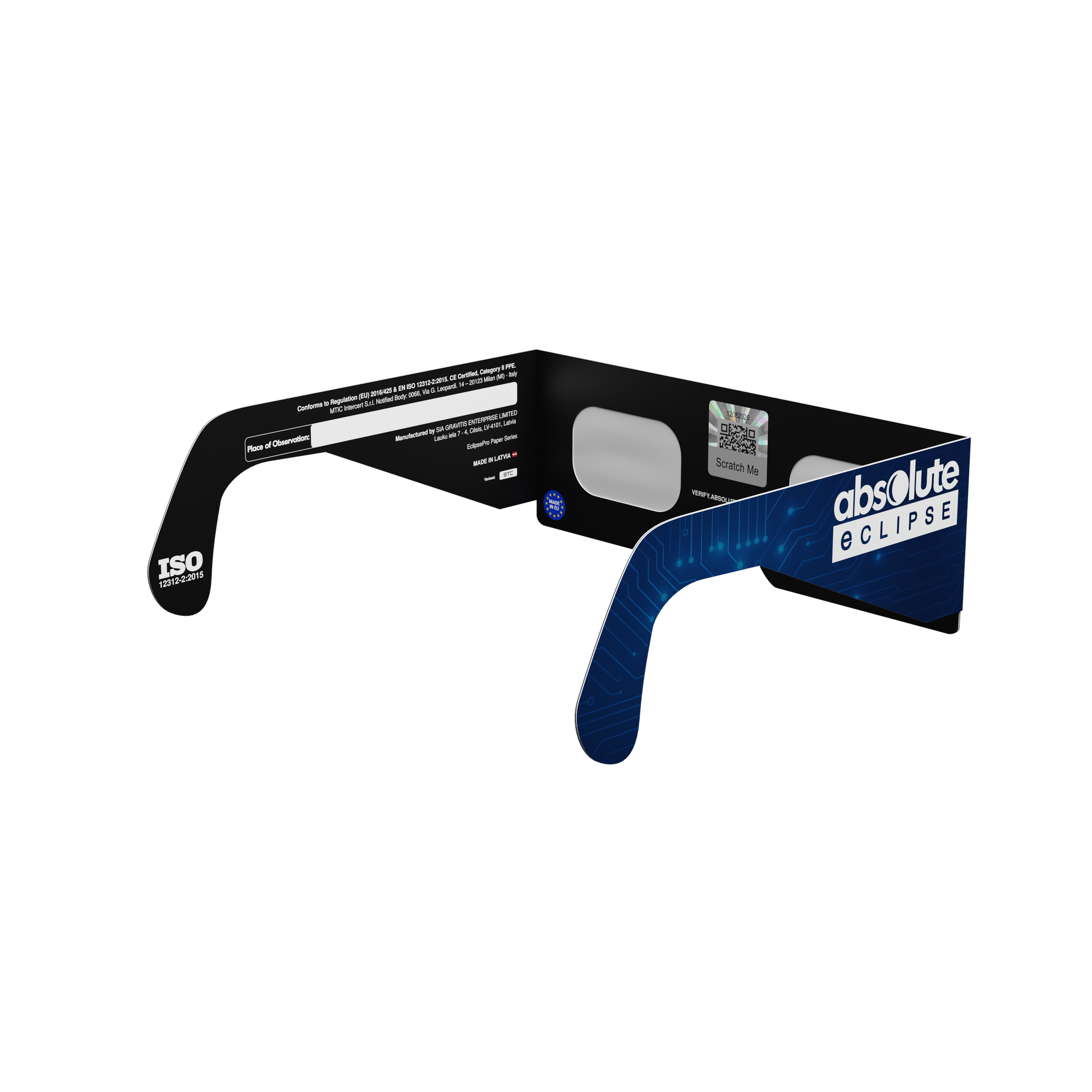 BTC solar eclipse glasses - 135° angle (transparent background)