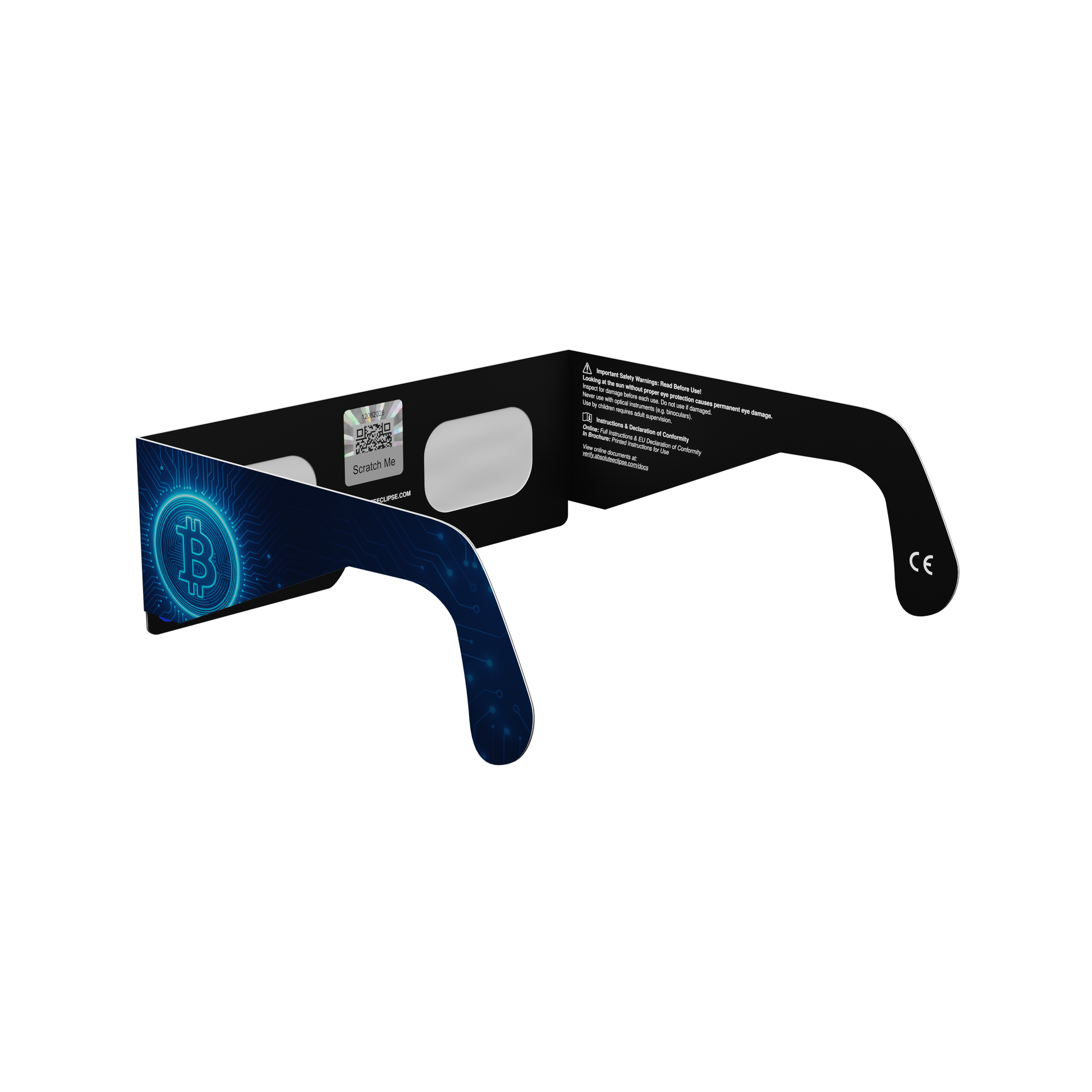 BTC solar eclipse glasses - 225° angle (transparent background)