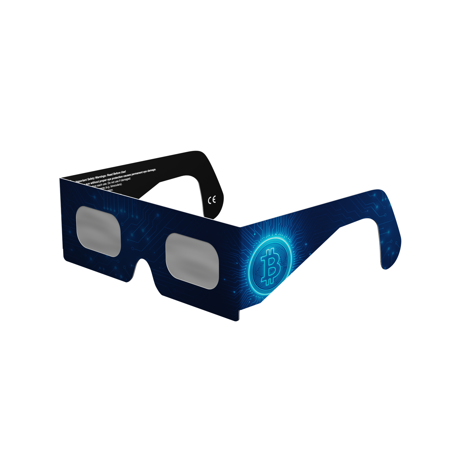 BTC solar eclipse glasses - 315° angle (transparent background)