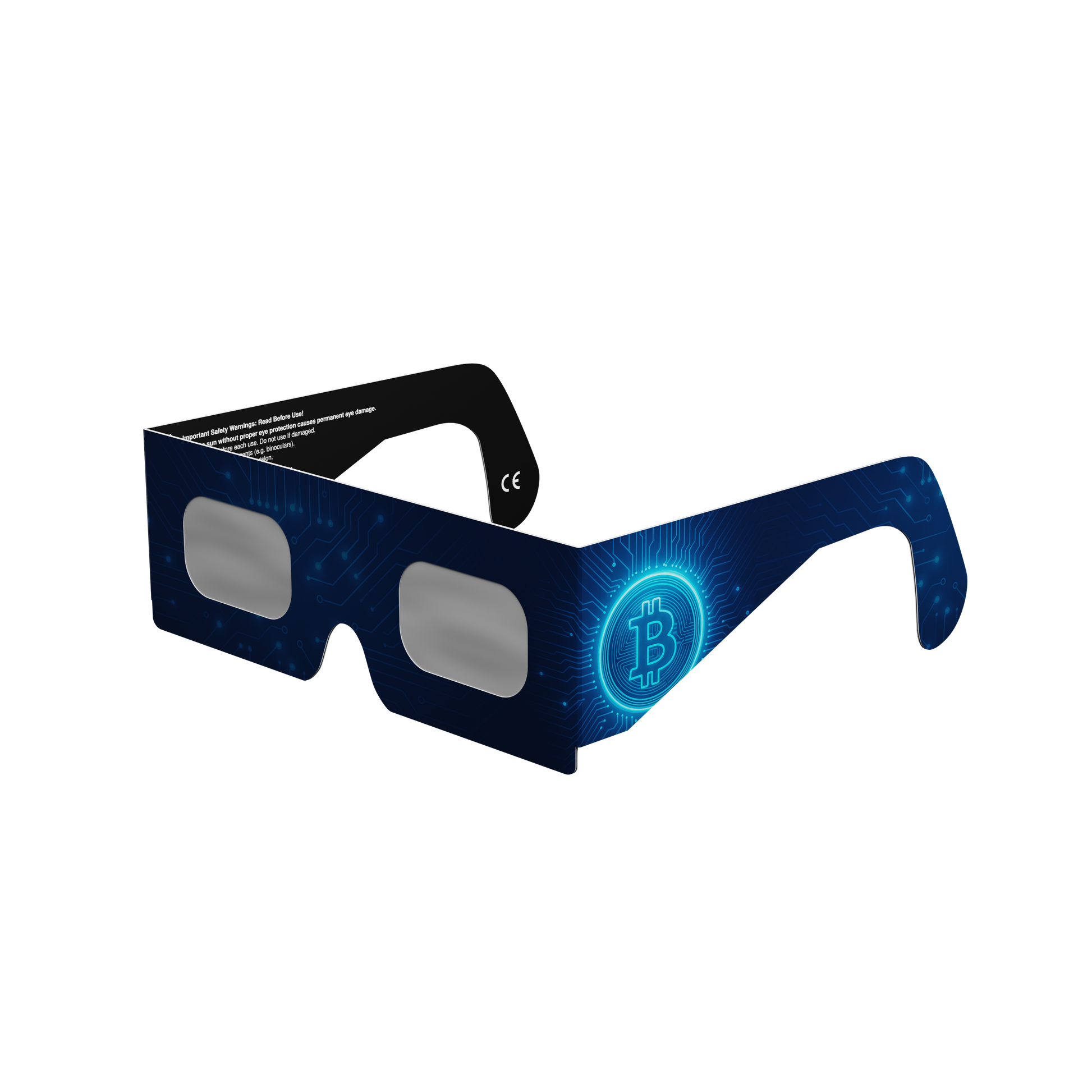BTC solar eclipse glasses - 315° angle (transparent background)