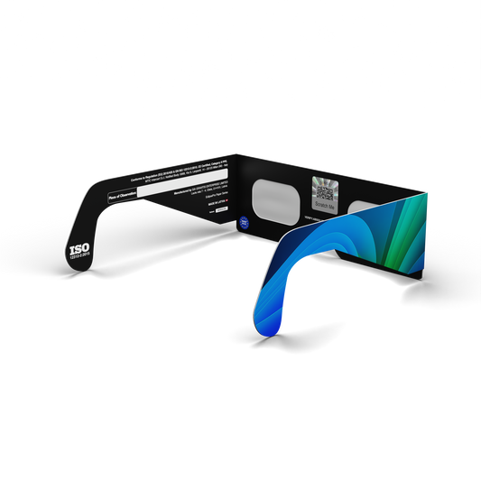 Breeze solar eclipse glasses - 135° angle (transparent background)