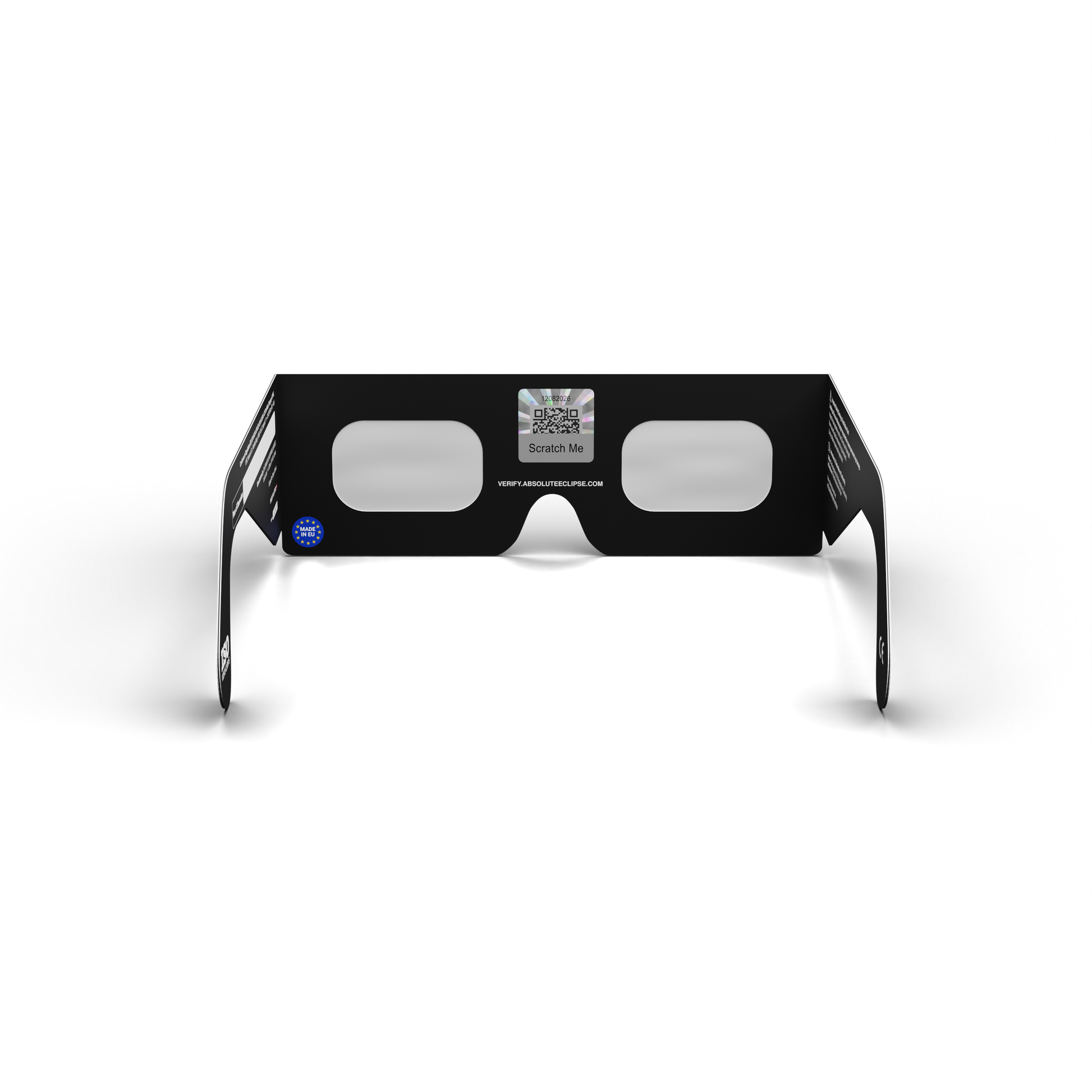 Coldsoup solar eclipse glasses - 180° angle (transparent background)
