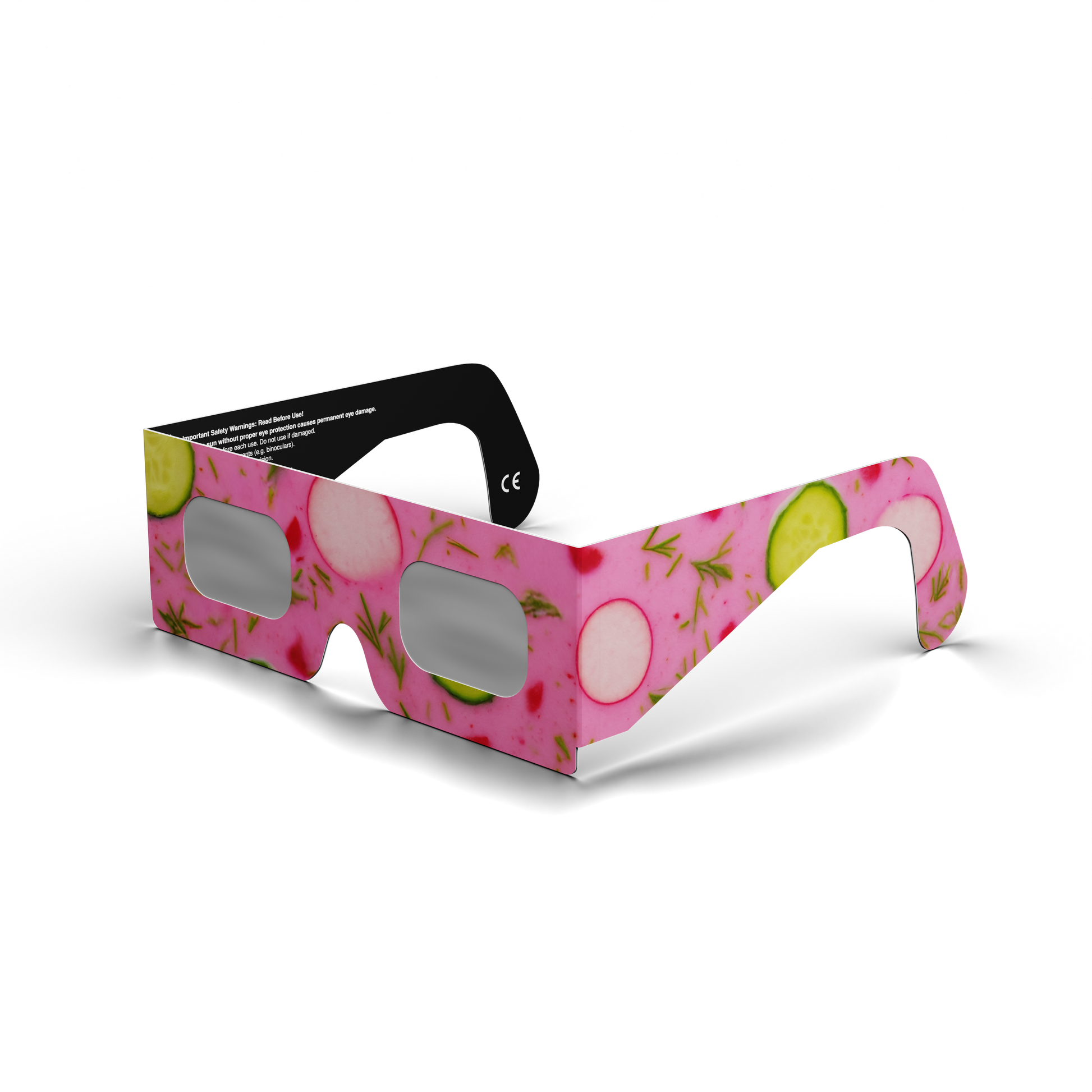 Coldsoup solar eclipse glasses - 315° angle (transparent background)