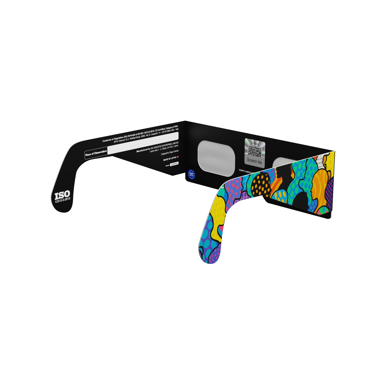 Crowd Solar Eclipse Paper Glasses