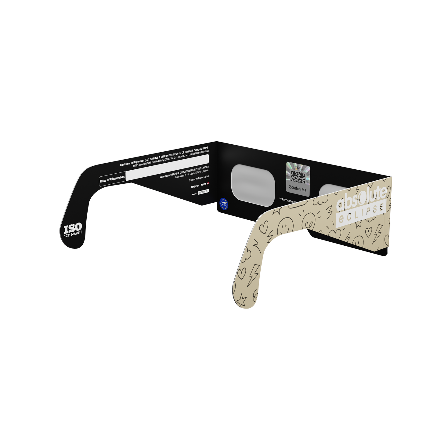 Doodle Solar Eclipse Paper Glasses