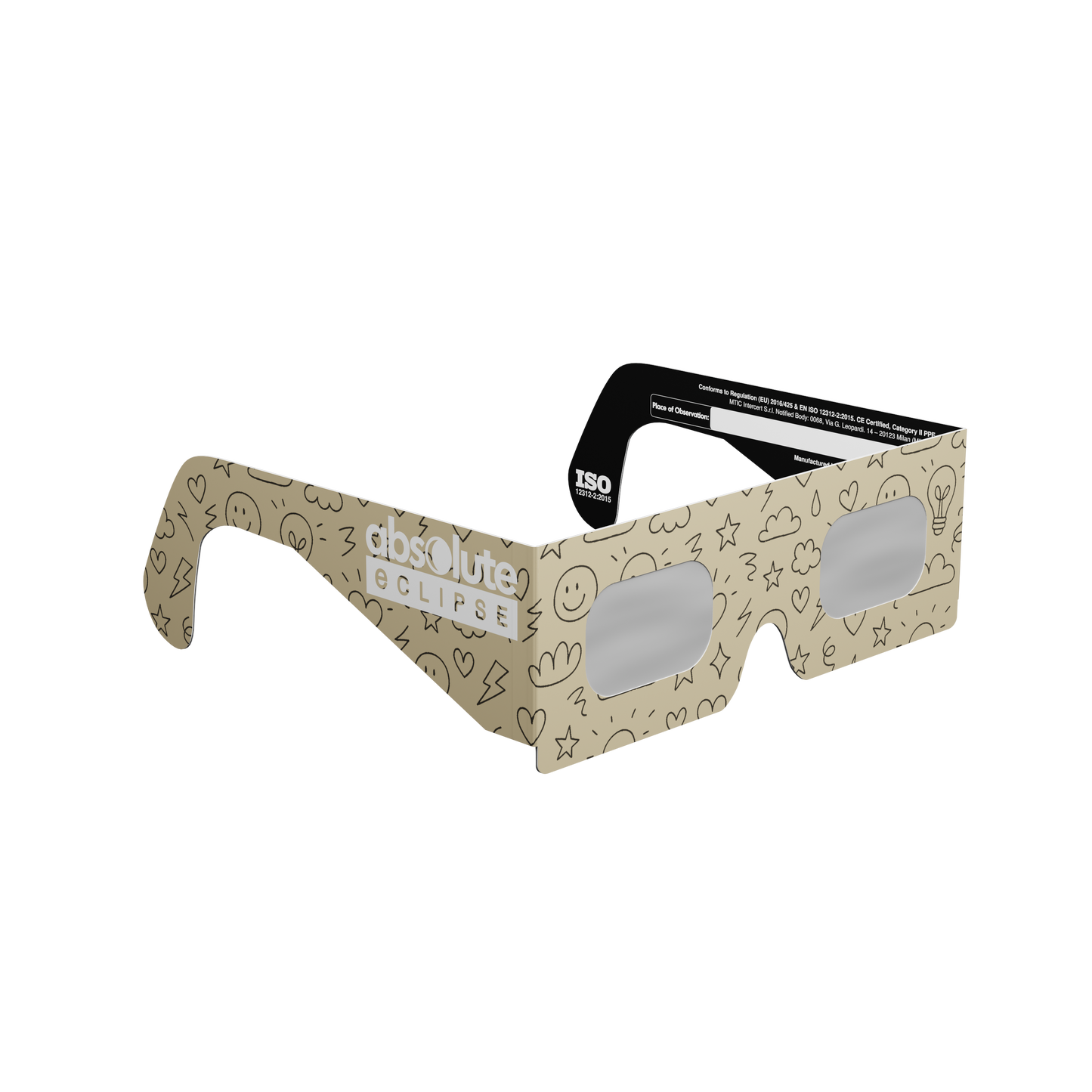 Doodle Solar Eclipse Paper Glasses