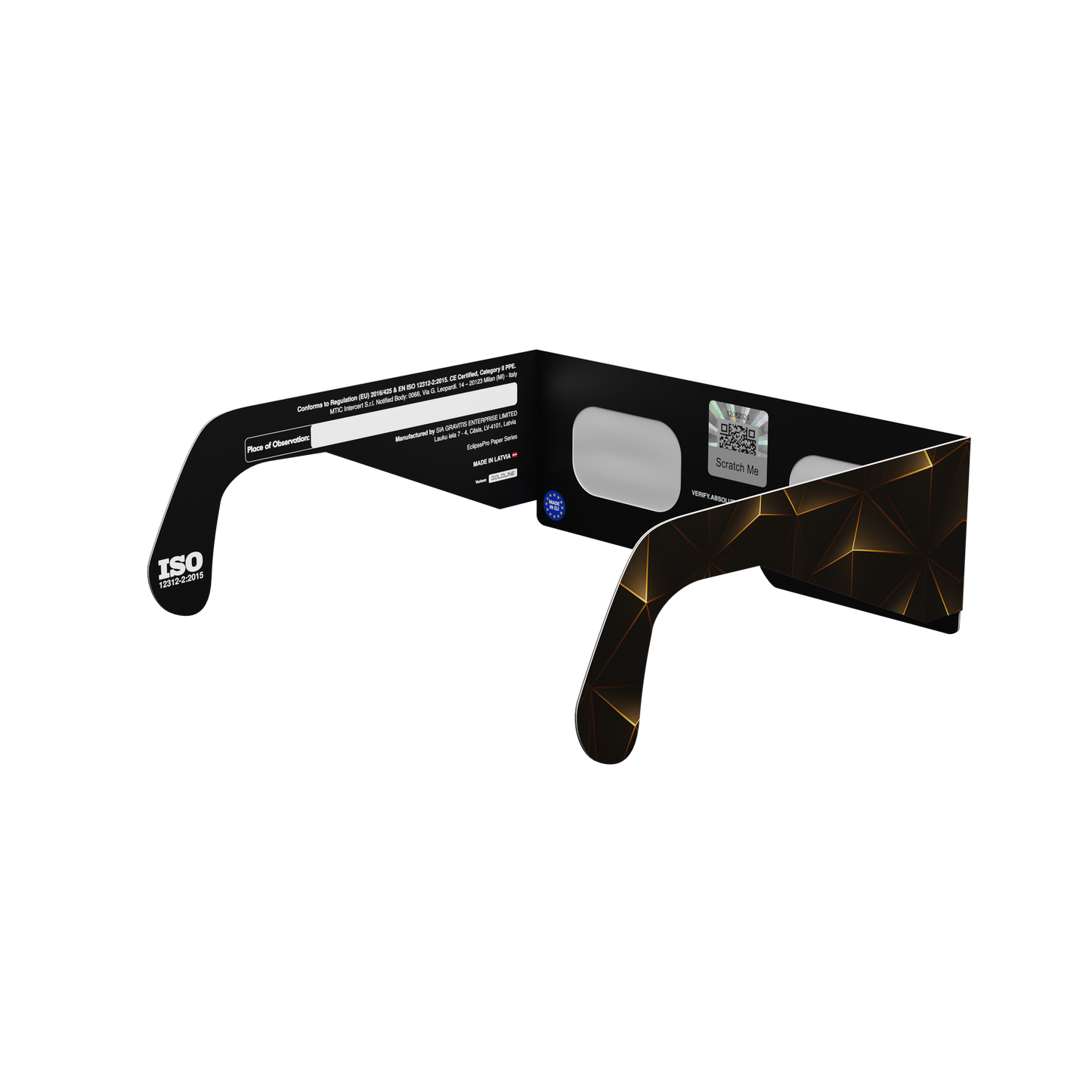 Goldline Solar Eclipse Paper Glasses