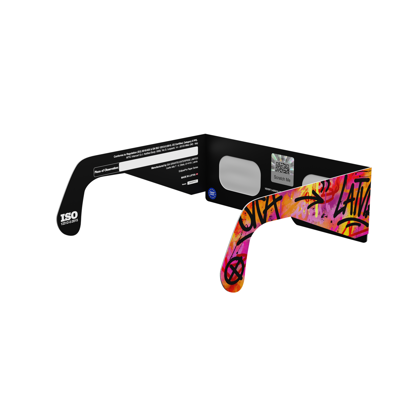 Graffiti Solar Eclipse Paper Glasses