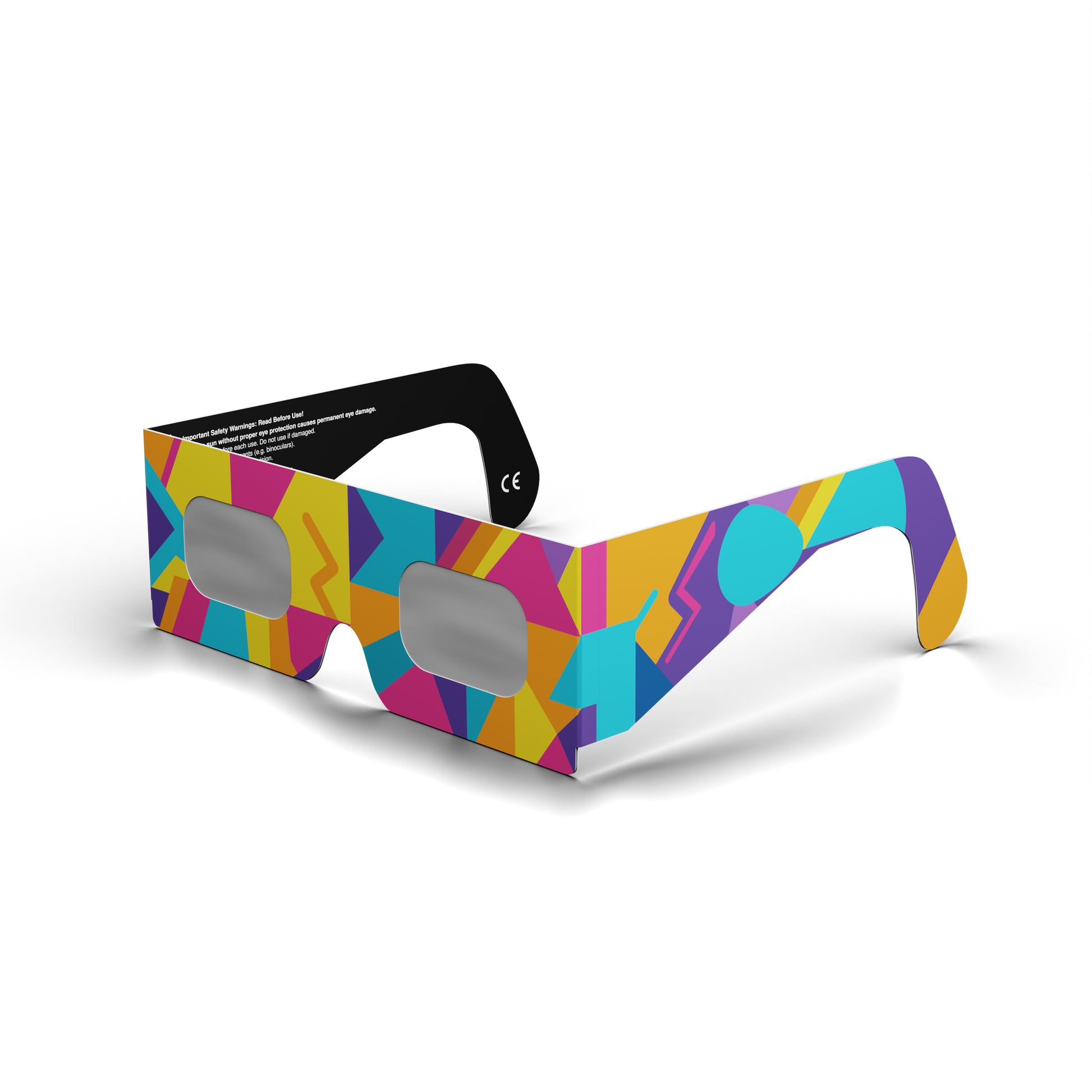 Memphis solar eclipse glasses - 315° angle (transparent background)