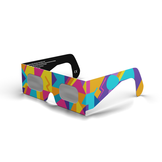 Memphis solar eclipse glasses - 315° angle (transparent background)