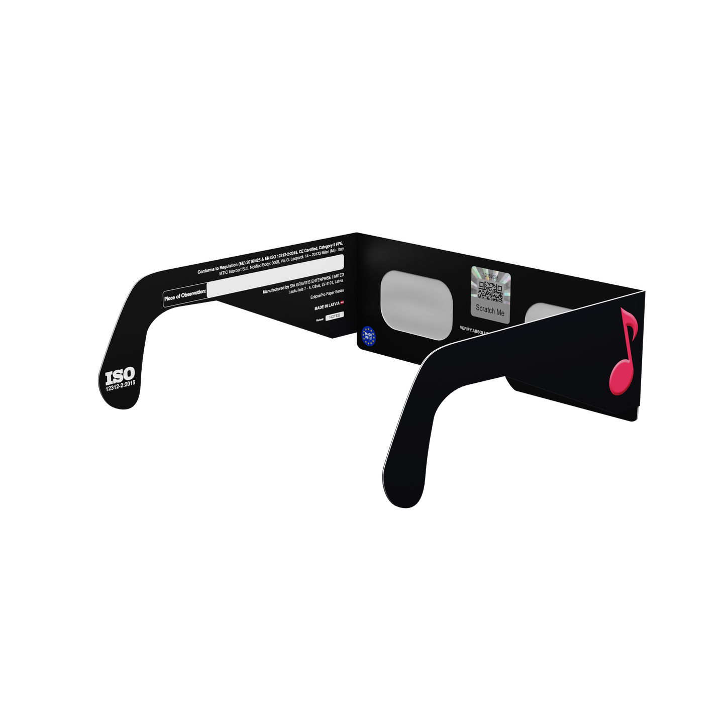 Notes Solar Eclipse Paper Glasses