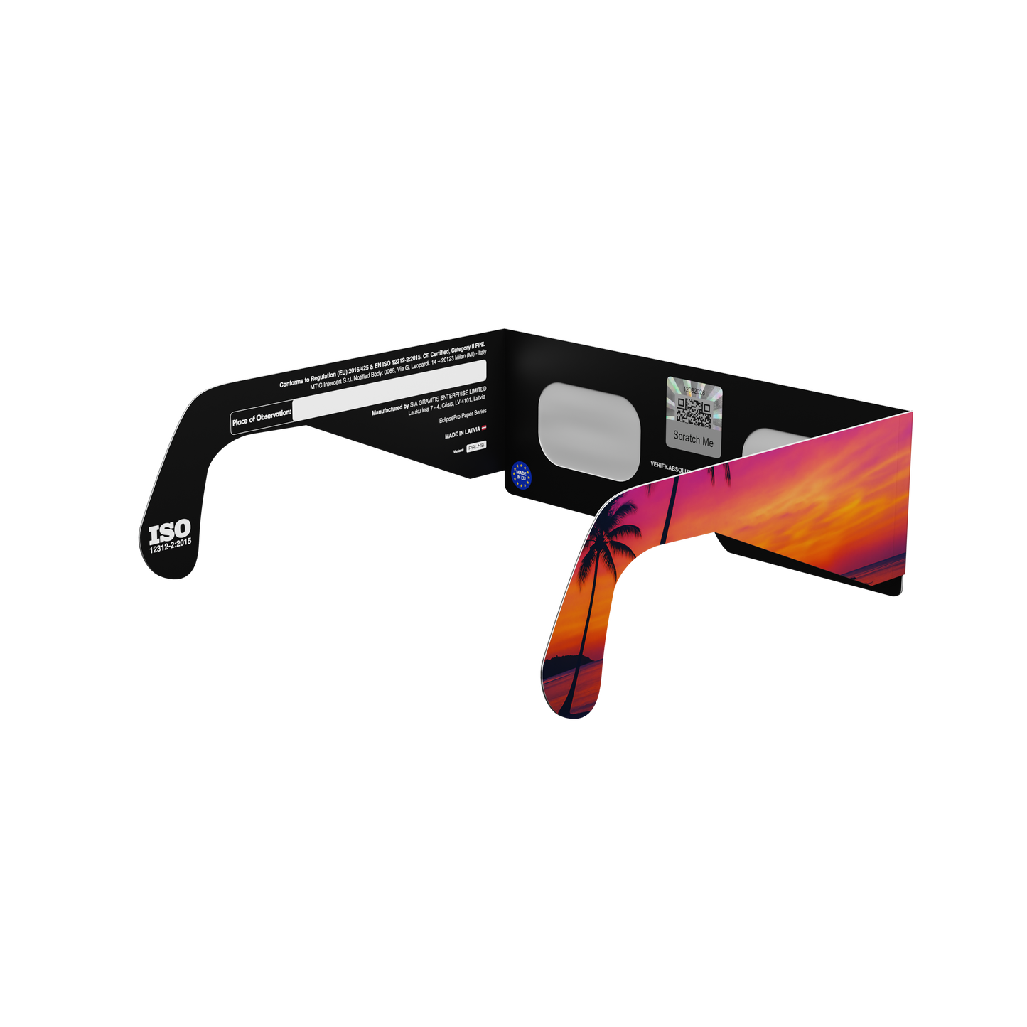 Palms Solar Eclipse Paper Glasses