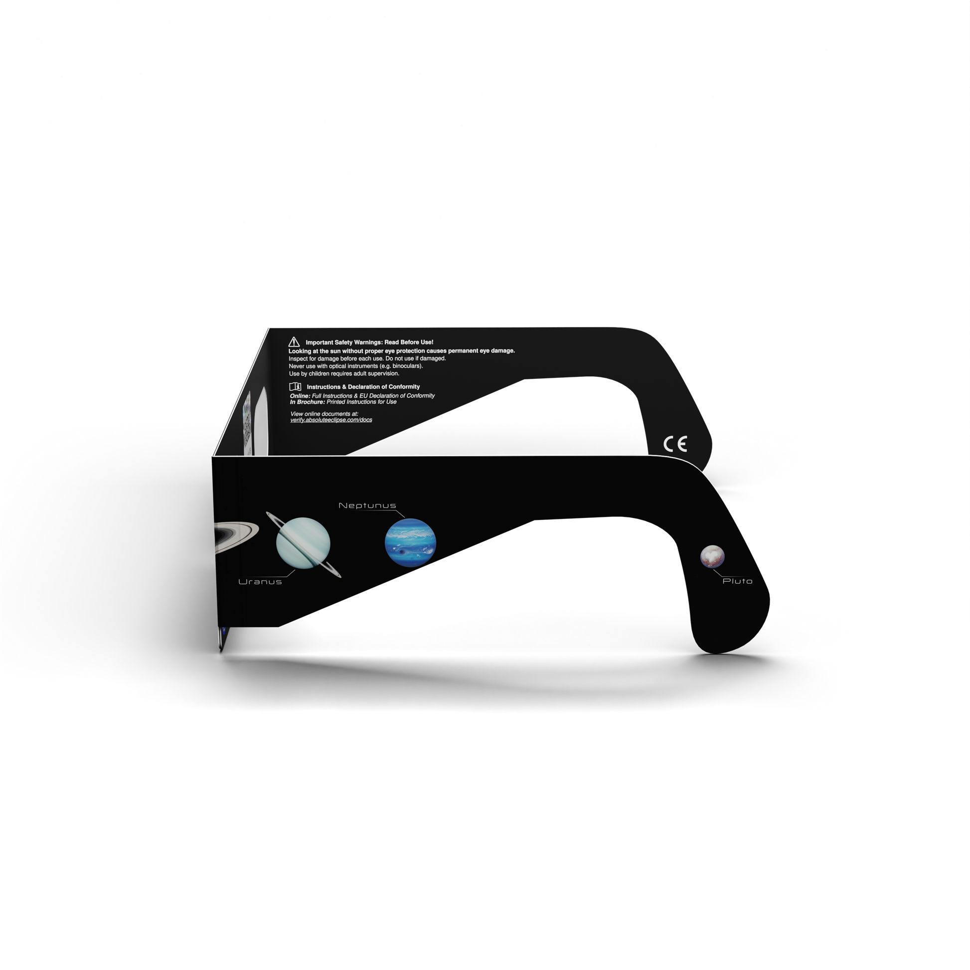 Planets solar eclipse glasses - 270° angle (transparent background)