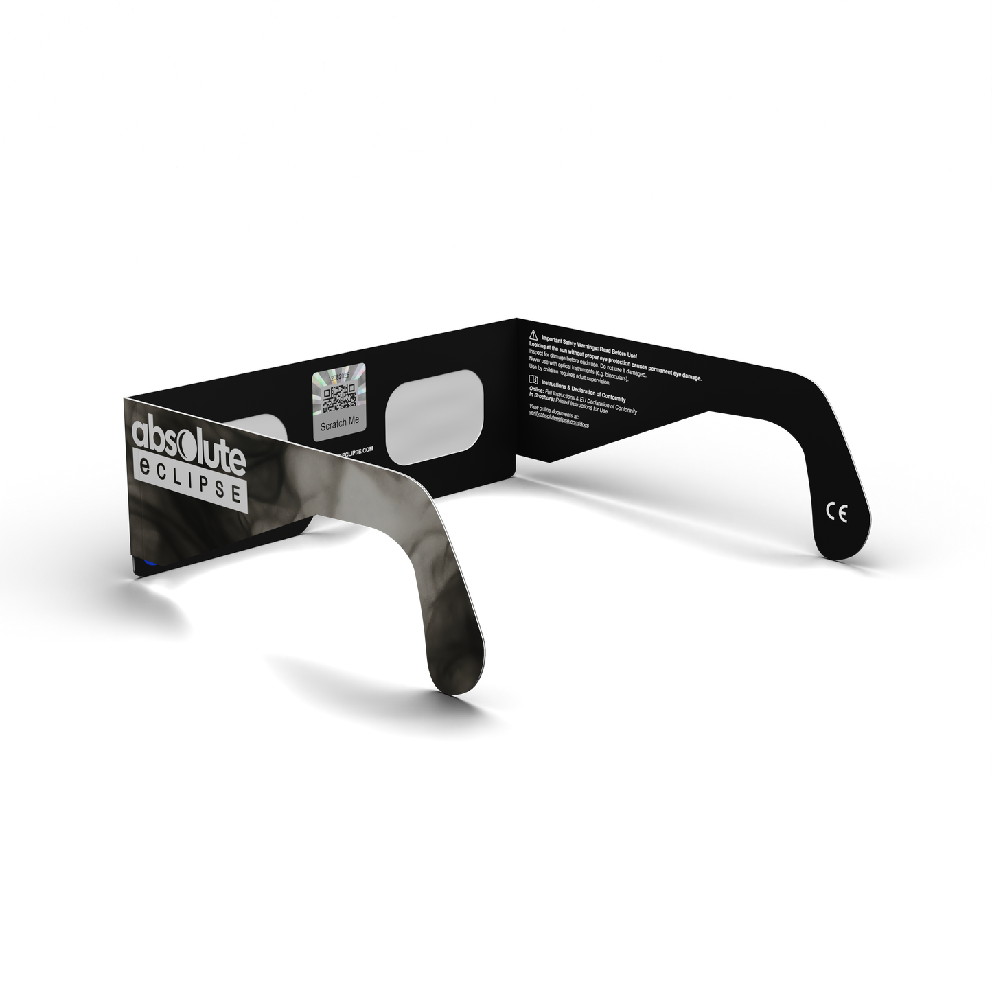Soot solar eclipse glasses - 225° angle (transparent background)