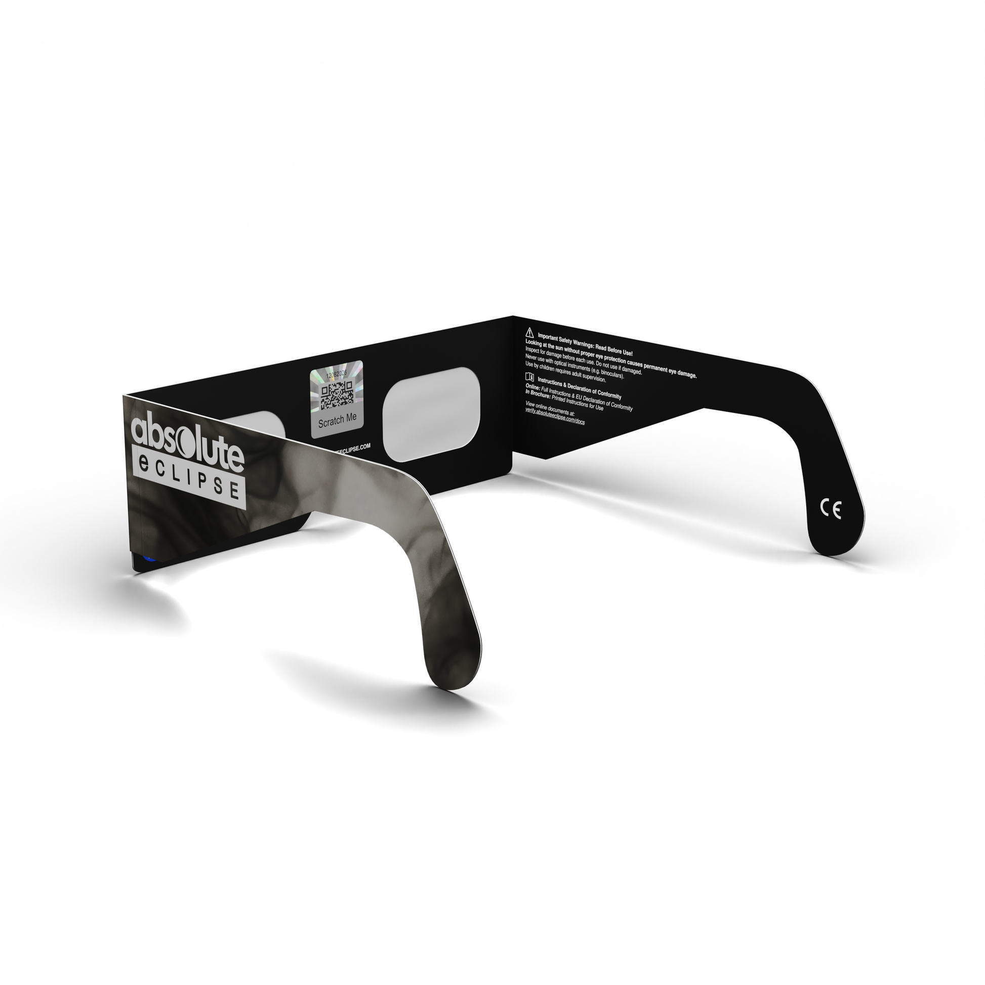 Soot solar eclipse glasses - 225° angle (transparent background)