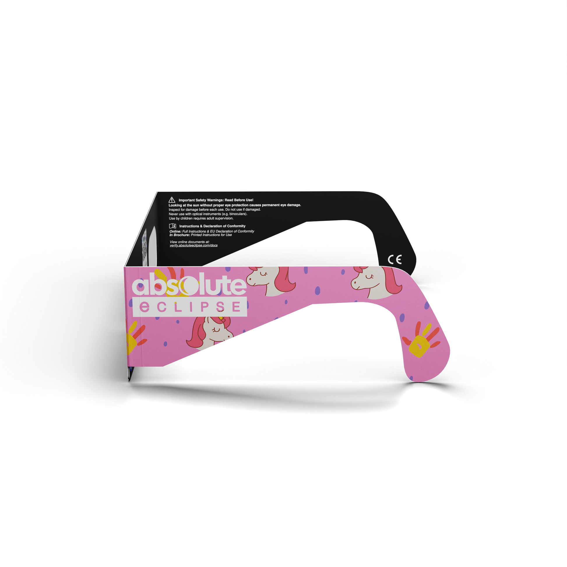 Unicorns solar eclipse glasses - 270° angle (transparent background)