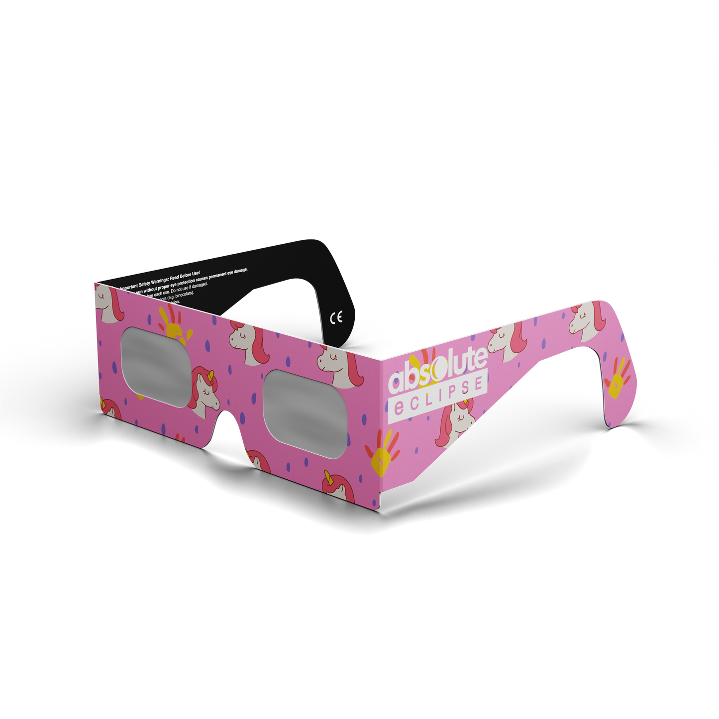 Unicorns solar eclipse glasses - 315° angle (transparent background)