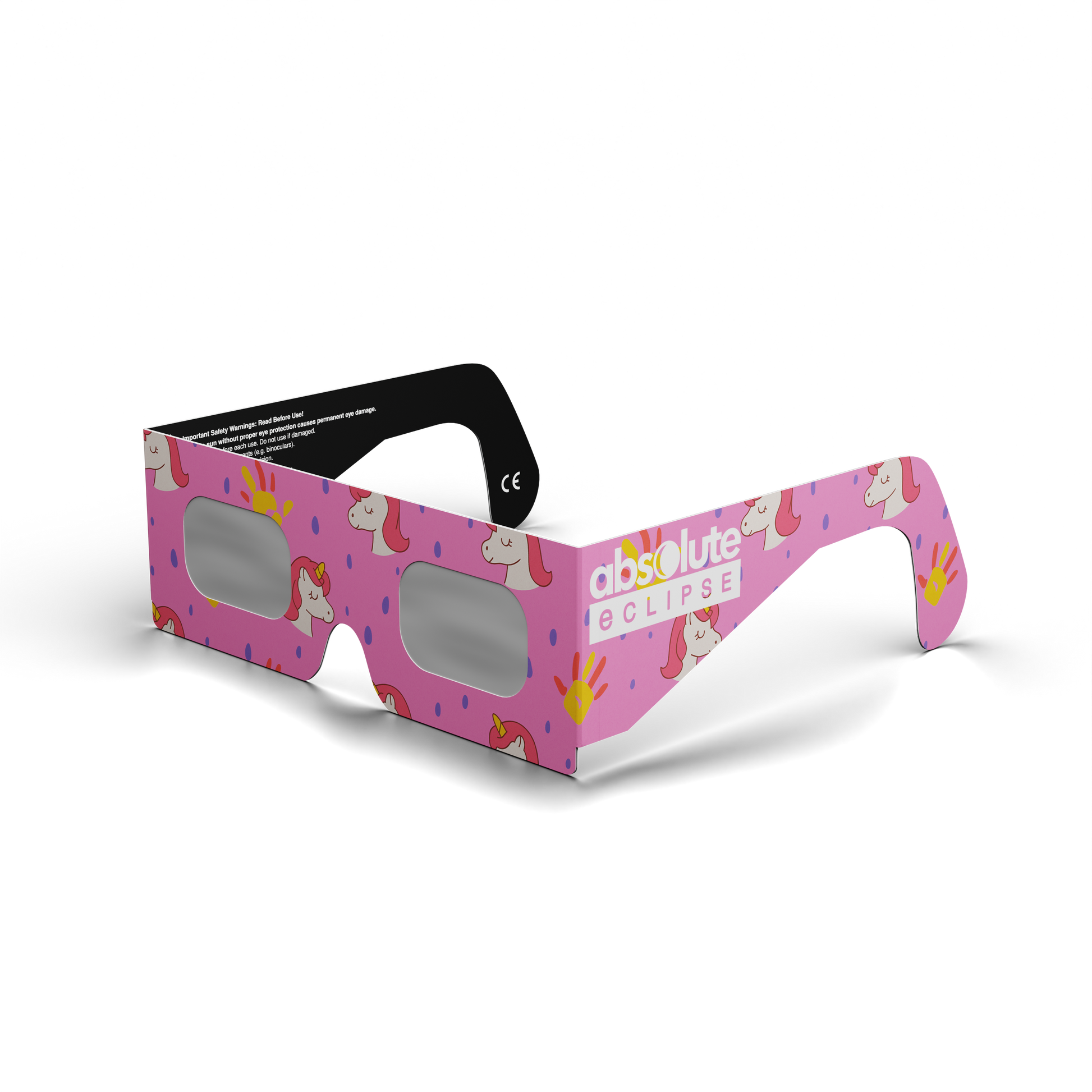 Unicorns solar eclipse glasses - 315° angle (transparent background)