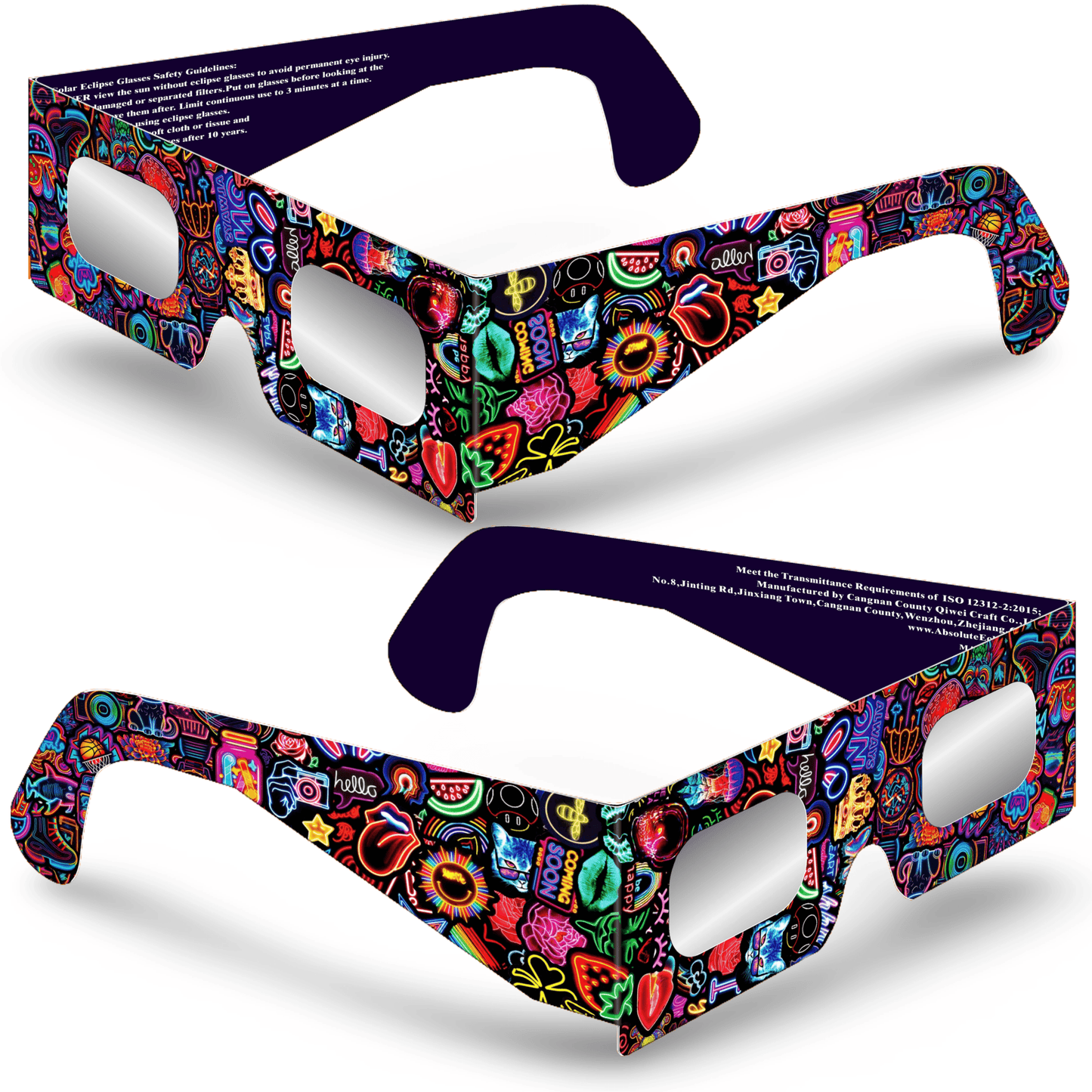 Solar Eclipse Glasses - Neon Stickers - Absolute Eclipse