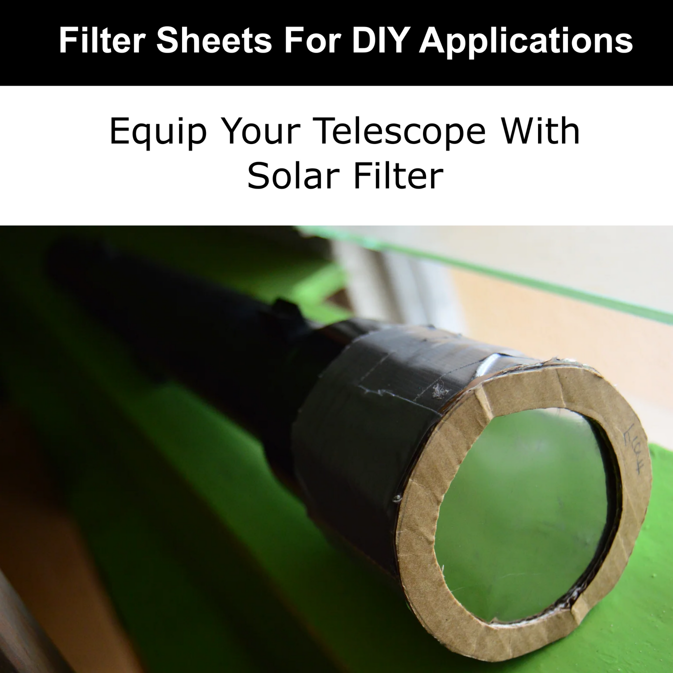 Threaded Black Polymer Solar Filter For Cameras, 55mm, SolarLite
